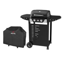 Set Parrilla Electrica 2 Quemadores Manhattan Black + Funda XS