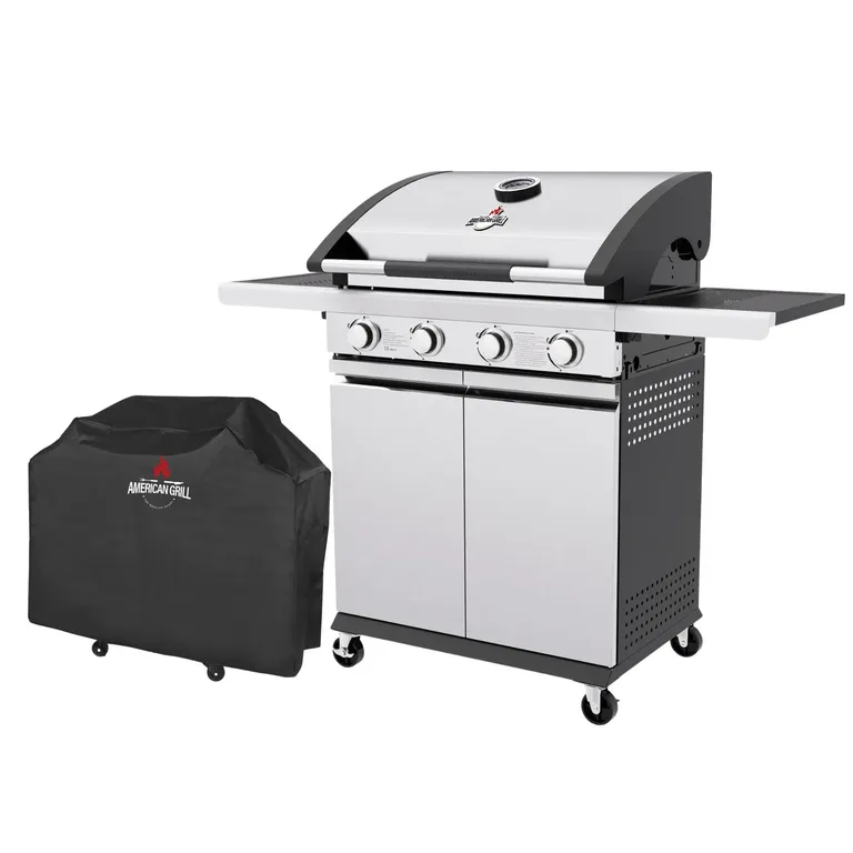 Set Parrilla a Gas 4 Quemadores New York Inox + Funda L