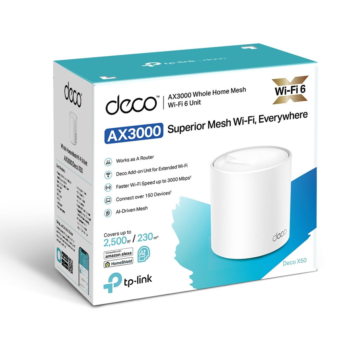TP LINK - Router Tp-link Sistema Deco X50 Wi-Fi 6 Mesh AX3000 Alexa Google