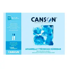 CANSON - Block Acuarela Y Téc Húmedas 185grs Medium N180 14