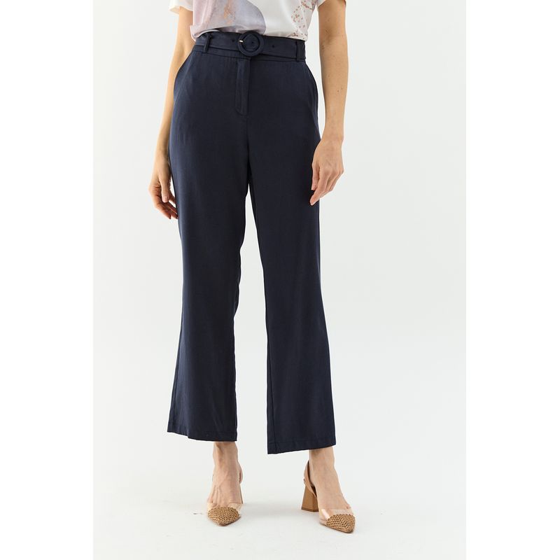 MA GRIFFE - Pantalon Azul Marino Mujer Magriffe