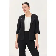 MA GRIFFE - Blazer Con Solapa Negro Magriffe