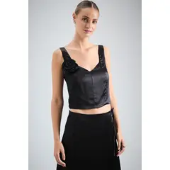 IO - Blusa De Noche Lisa Negro
