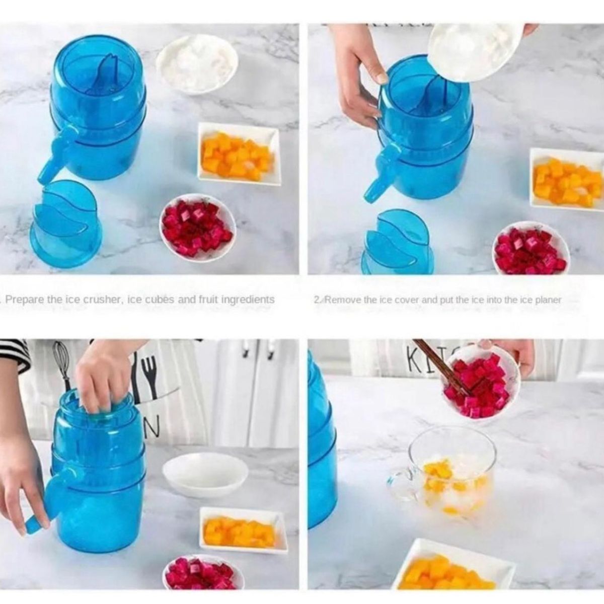 GENERICO - Trituradora De Hielo Portátil Máquina Manual Granizado Hielo