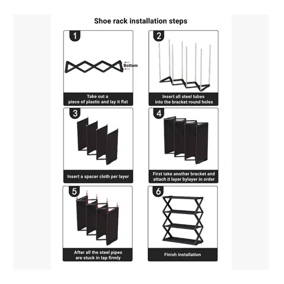 GENERICO - Zapatero Apilable en Forma de X 4 Niveles Organizador