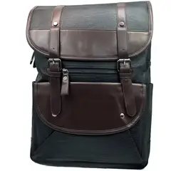 GENERICO - Mochila Vintage Unisex Tipo Cuero Negra - SC