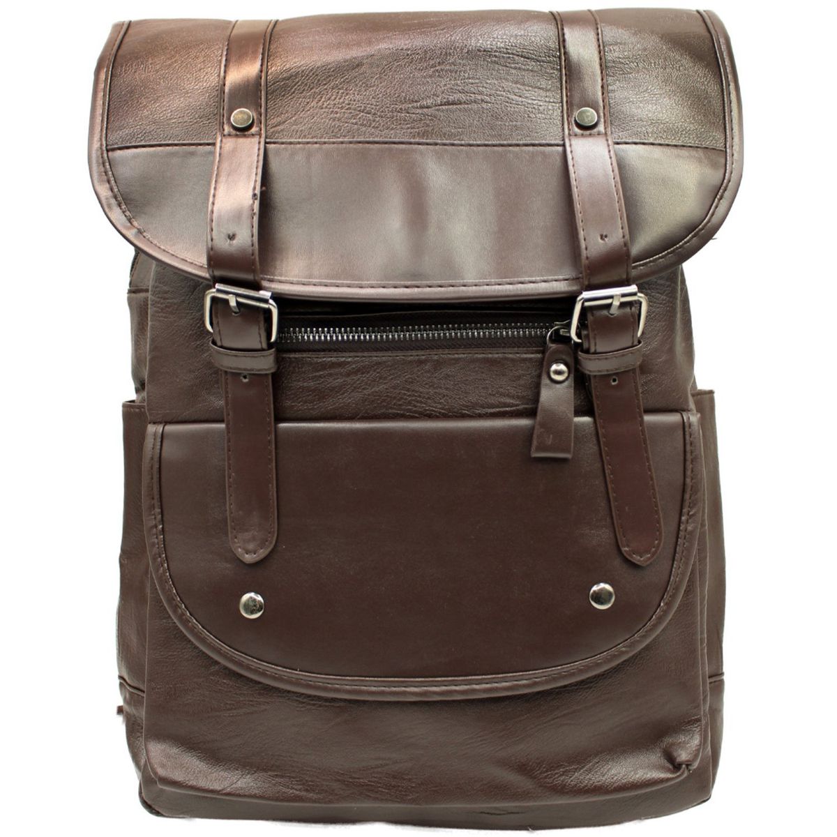 GENERICO - Mochila Vintage Unisex Tipo Cuero Café - SC