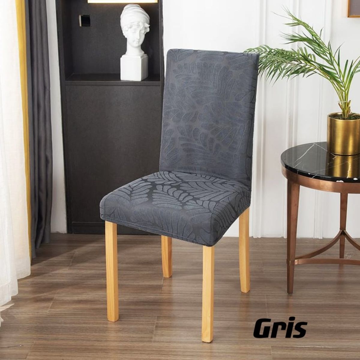 GENERICO - fundas para silla de comedor diseño hojas 6 unidades