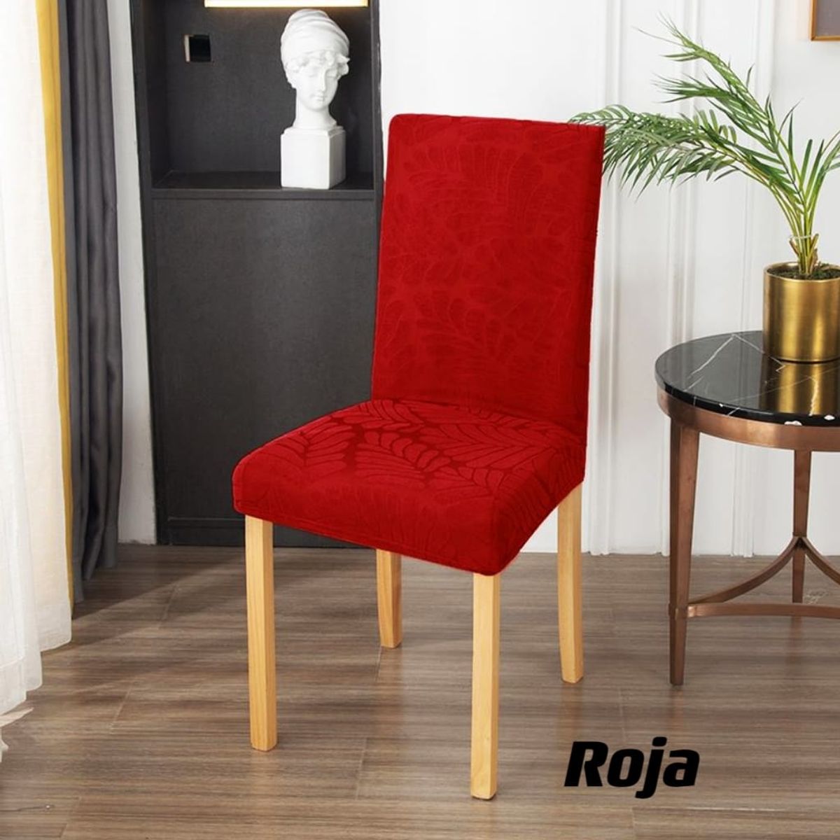 GENERICO - fundas para silla de comedor diseño hojas 6 unidades