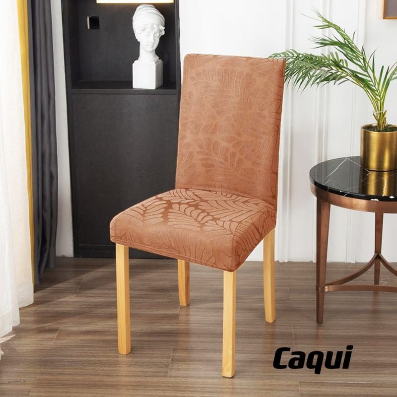 GENERICO - fundas para silla de comedor diseño hojas 6 unidades