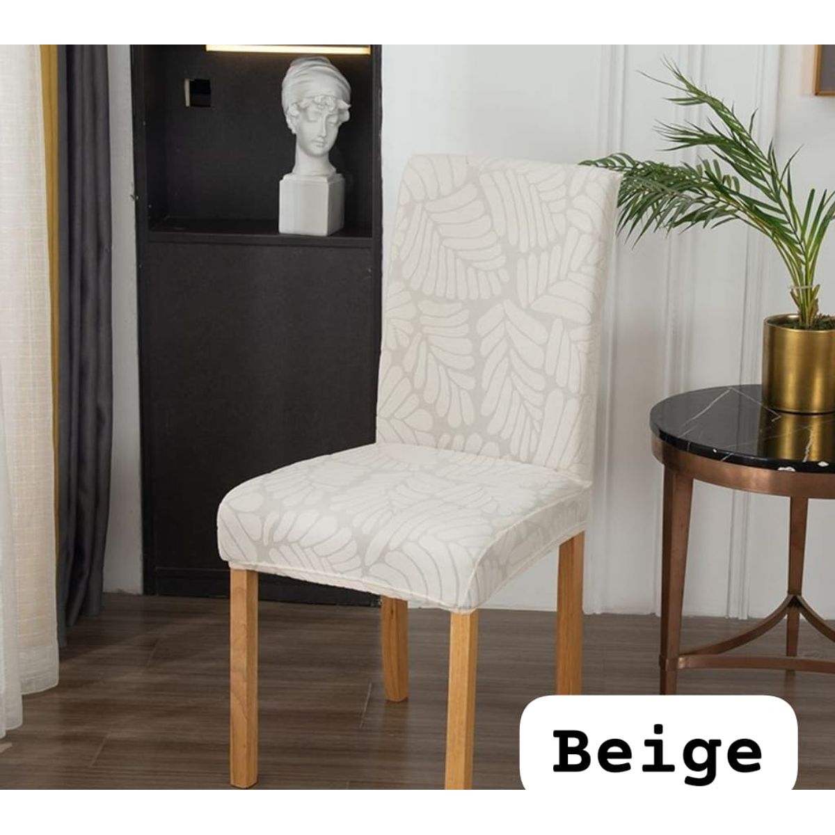 GENERICO - fundas para silla de comedor diseño hojas 6 unidades