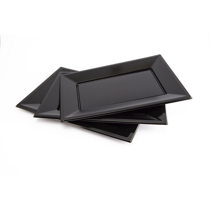 GENERICO - BANDEJA RECTANGULAR GRANDE NEGRO X3 UNI