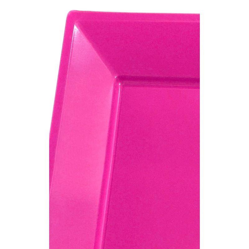 GENERICO - BANDEJA RECTANGULAR GRANDE ROSADO FUERTE X3 UNI