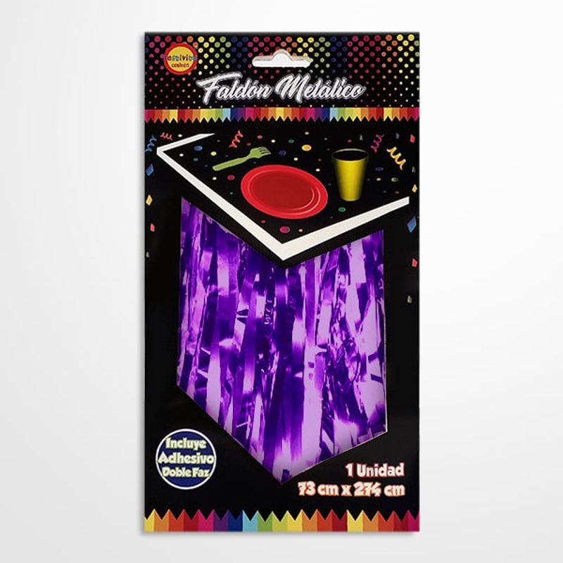 GENERICO - FALDON MESA METALICO 2.74 MT X 73 CM MORADO X1 UNI