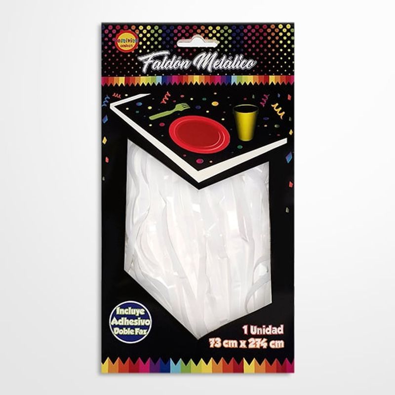 GENERICO - FALDON MESA PASTEL 2.74 MT X 73 CM BLANCO X1 UNI