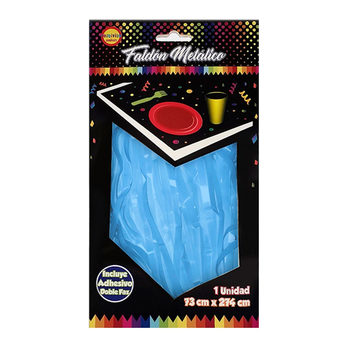 GENERICO - FALDON MESA PASTEL 2.74 MT X 73CM CELESTE X1 UNI