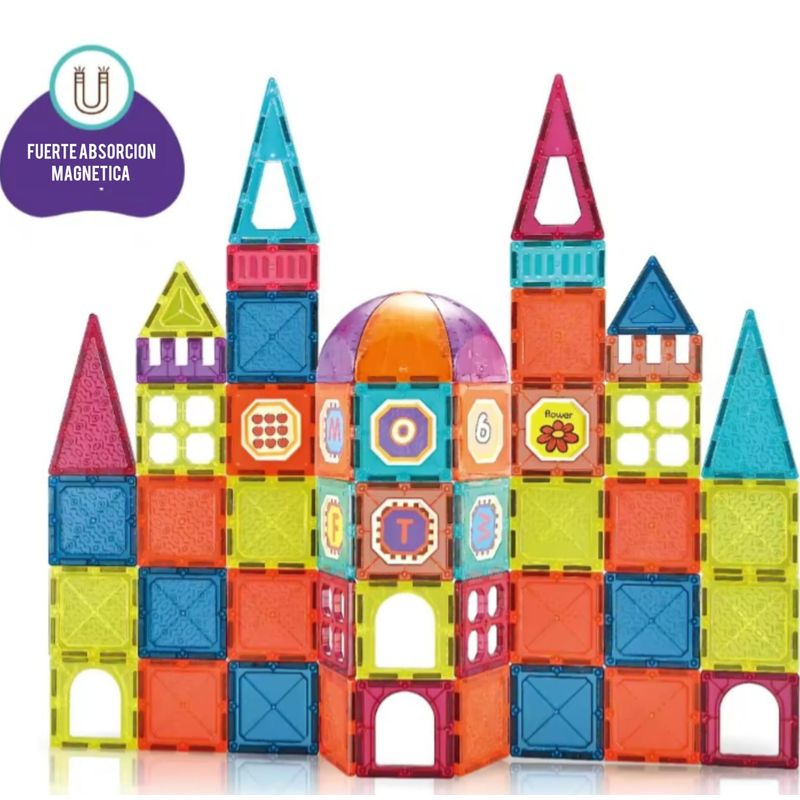 ARTDIY - Juego De Construcción Magnético Didáctico 77 Piezas