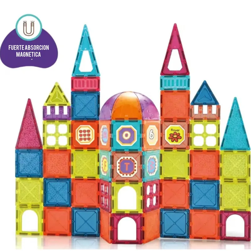 ARTDIY - Juego De Construcción Magnético Didáctico 77 Piezas