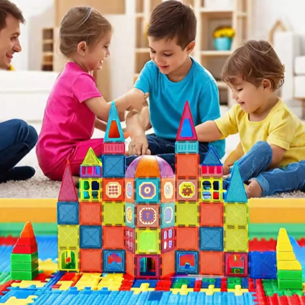 ARTDIY - Juego De Construcción Magnético Didáctico 77 Piezas