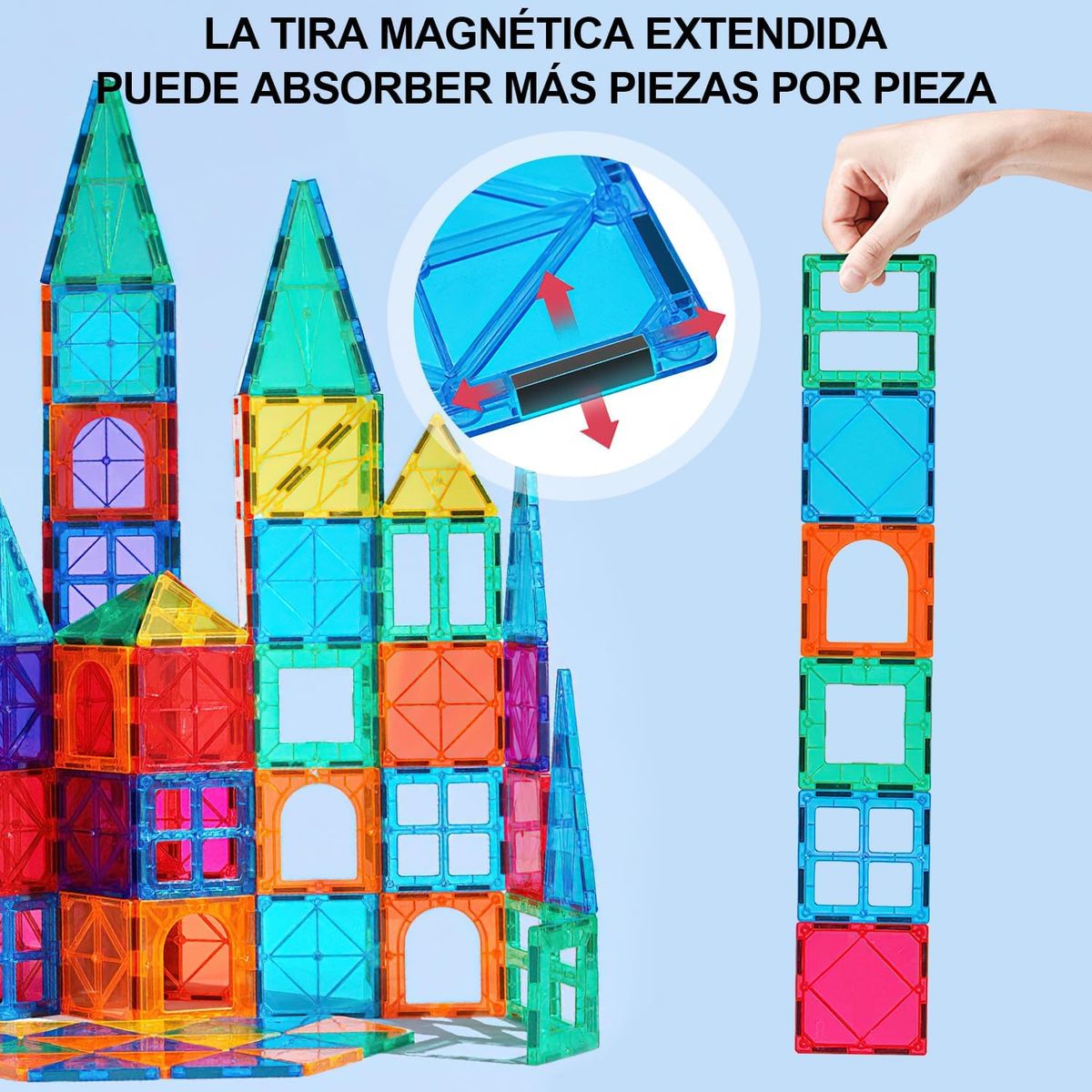 KUANGYE - Set De Construcción Magnético Imán 60 Piezas Magnetic Tiles