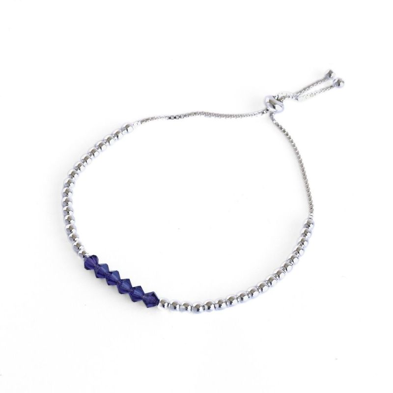 MABELITA - Pulsera Ajustable De Plata Con Cristales Swarovski