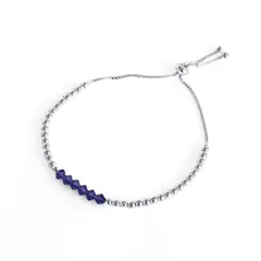 MABELITA - Pulsera Ajustable De Plata Con Cristales Swarovski