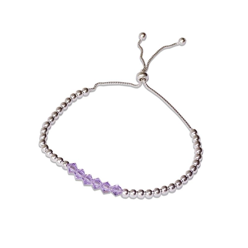 MABELITA - Pulsera Ajustable De Plata Con Cristales Swarovski