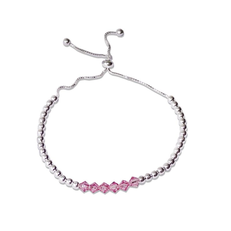 MABELITA - Pulsera Ajustable De Plata Con Cristales Swarovski