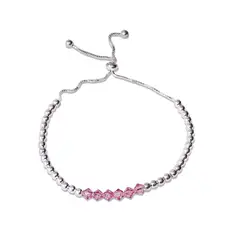 MABELITA - Pulsera Ajustable De Plata Con Cristales Swarovski