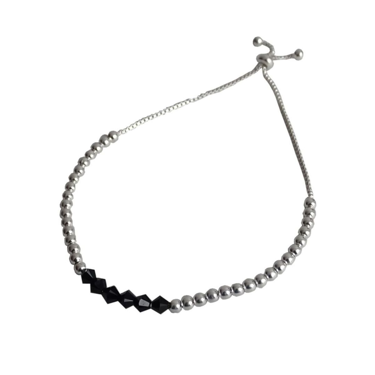 MABELITA - Pulsera Ajustable De Plata Con Cristales Swarovski