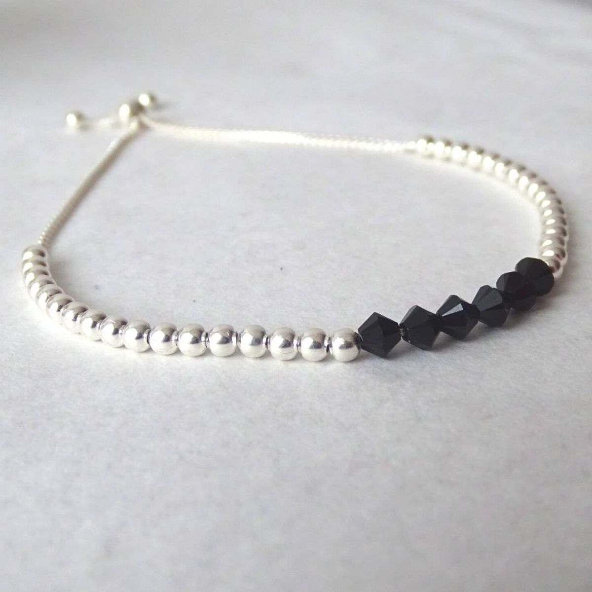 MABELITA - Pulsera Ajustable De Plata Con Cristales Swarovski