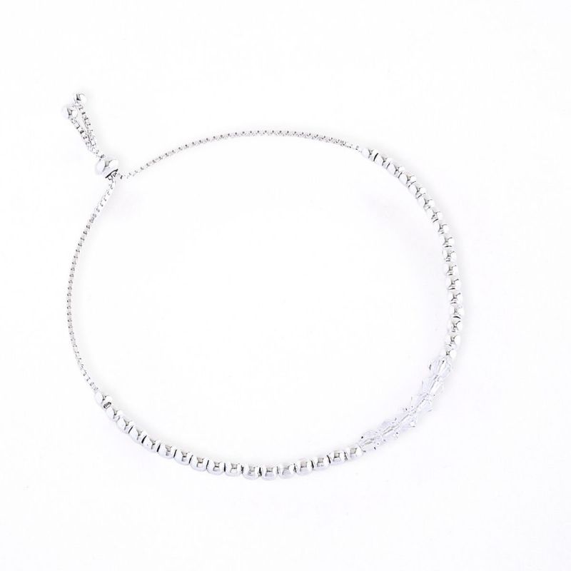 MABELITA - Pulsera Ajustable De Plata Con Cristales Swarovski