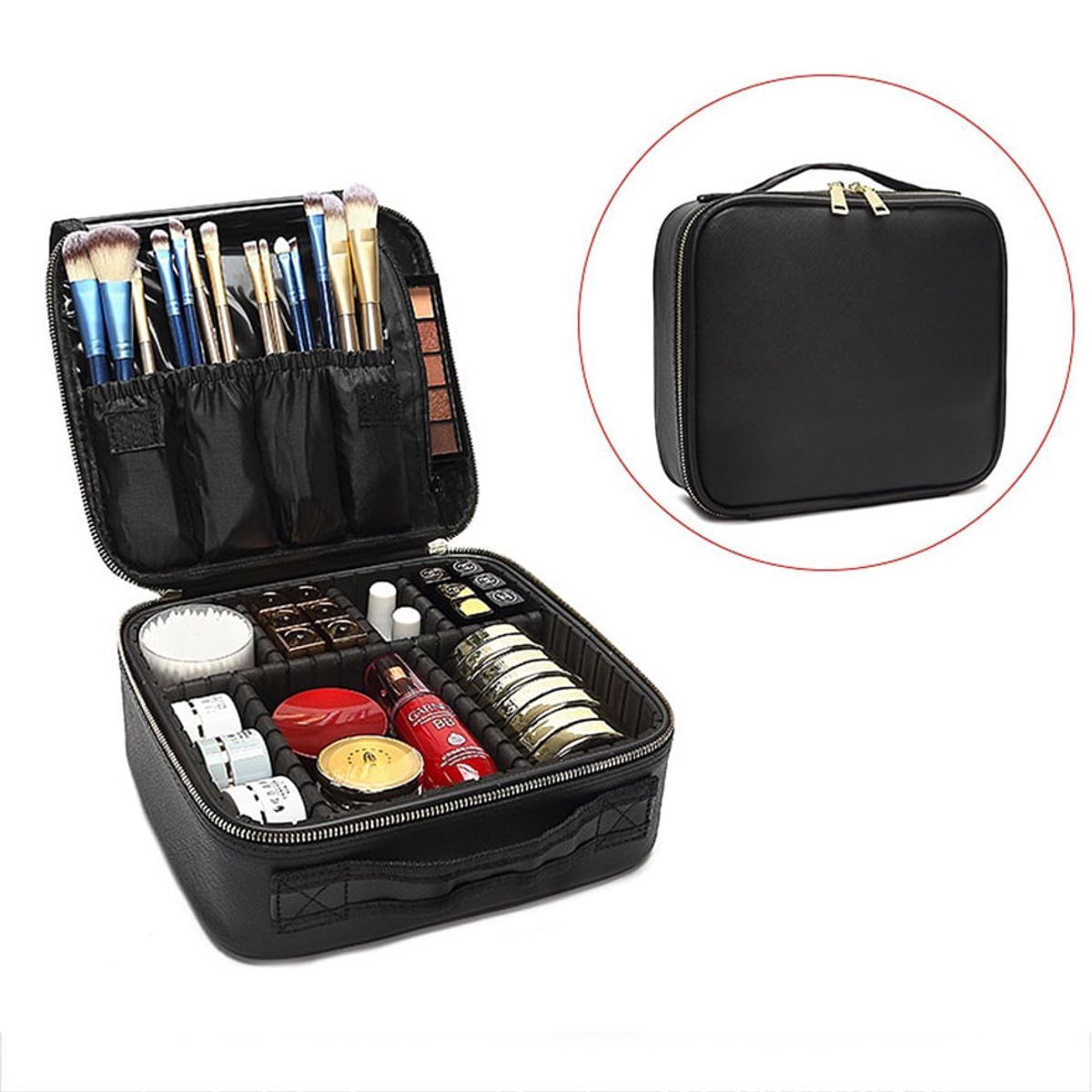 CASA NEW - Maleta Maquillaje Portátil Cartera Cosméticos Nergo