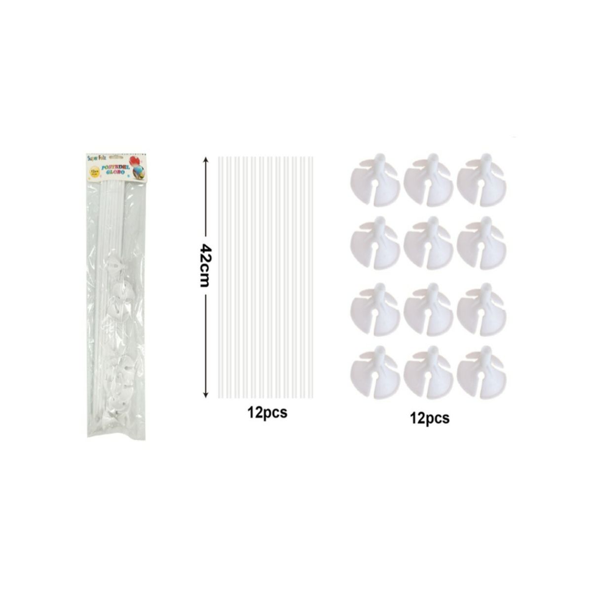 GENERICO - VARILLAS PARA GLOBOS 42 CM 12 PCS