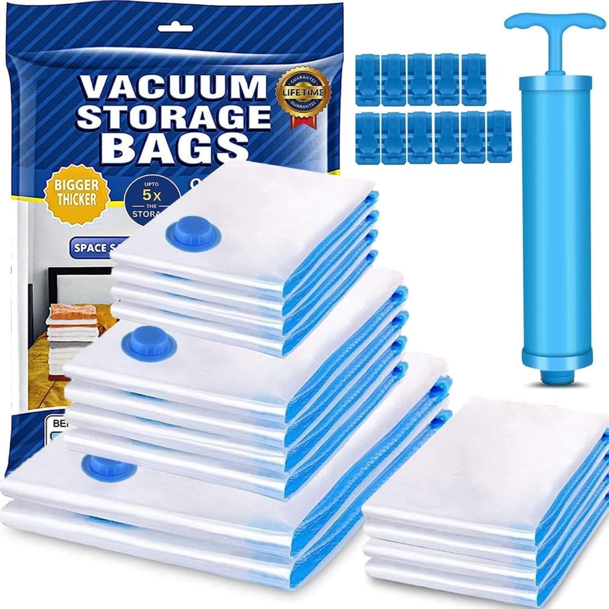 CASA NEW - Pack 12 Bolsas Al Vacio Con Bomba