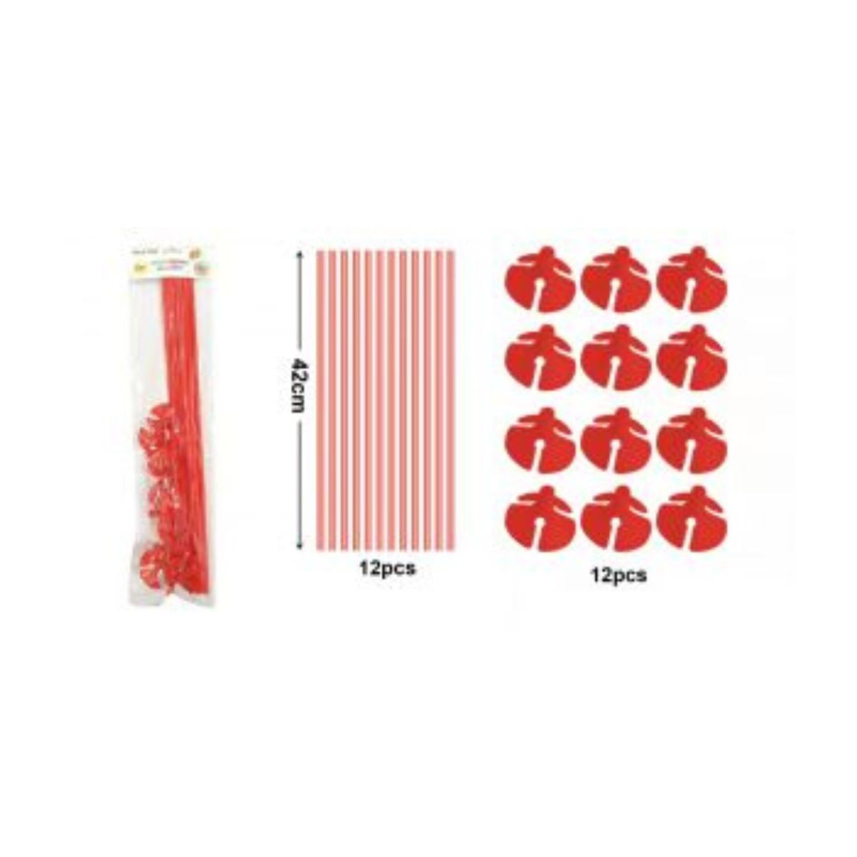 GENERICO - VARILLAS PARA GLOBOS 42 CM 12 PCS