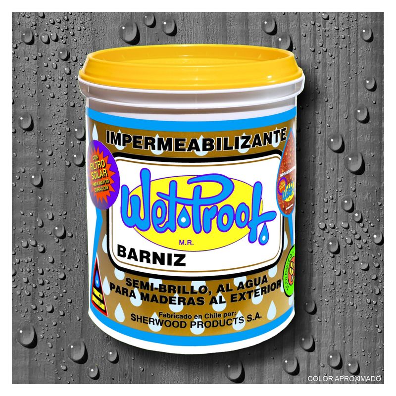 WETPROOF - BARNIZ PARA MADERA IMPERMEABILIZANTE WET PROOF® GRIS 1 GALON