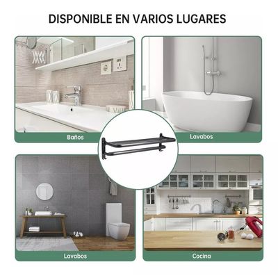 Imagen 2 del producto Toallero Soporte De Toallas Estante Para Baño De Pared 50cm