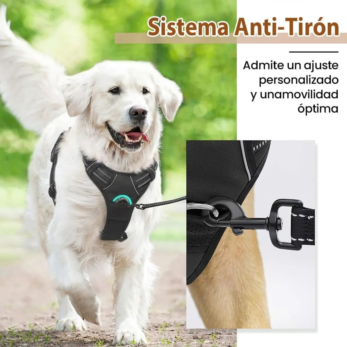 KUANGYE - Pecheras Arnés Tipo Con Correa Y Bandas Reflectantes Perros