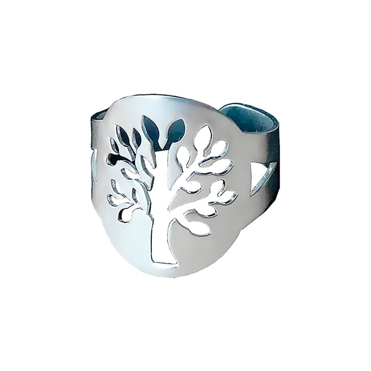 MABELITA - Anillo Grueso de Plata Ajustable Arbol de la Vida
