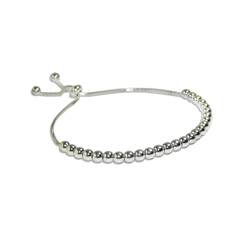 MABELITA - Pulsera Ajustable De Plata 925 Con Bolitas