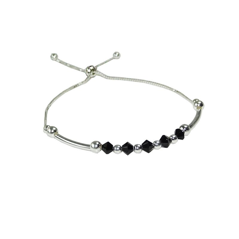 MABELITA - Pulsera Ajustable de Plata con Cristales Swarovski T
