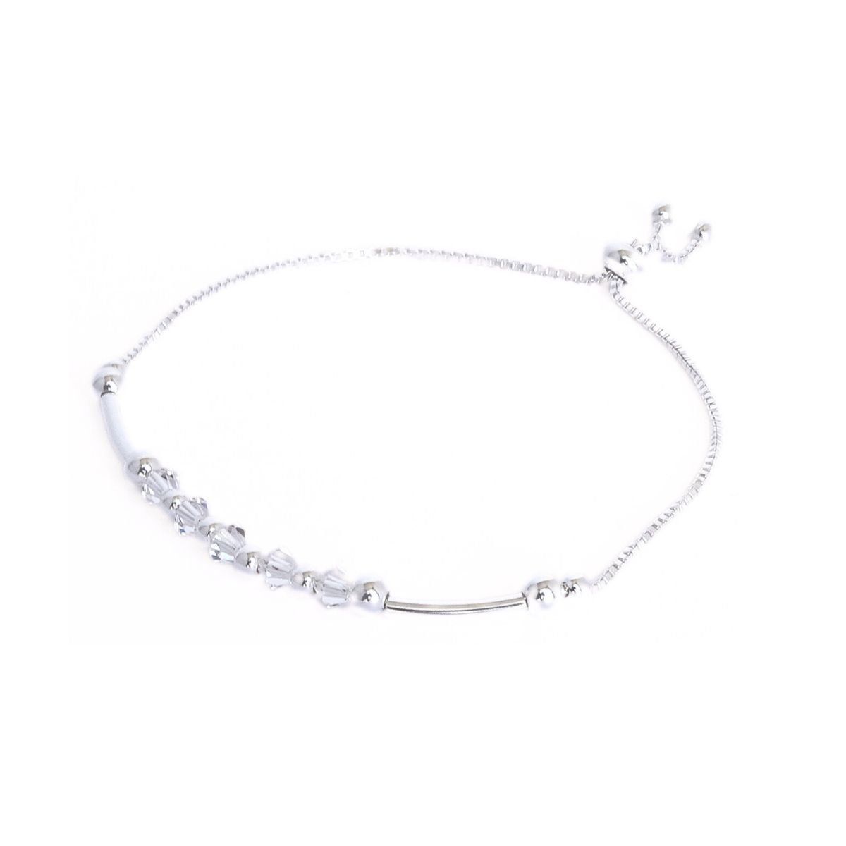 MABELITA - Pulsera Ajustable de Plata con Cristales Swarovski T