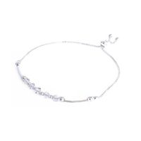Pulsera Ajustable de Plata con Cristales Swarovski T