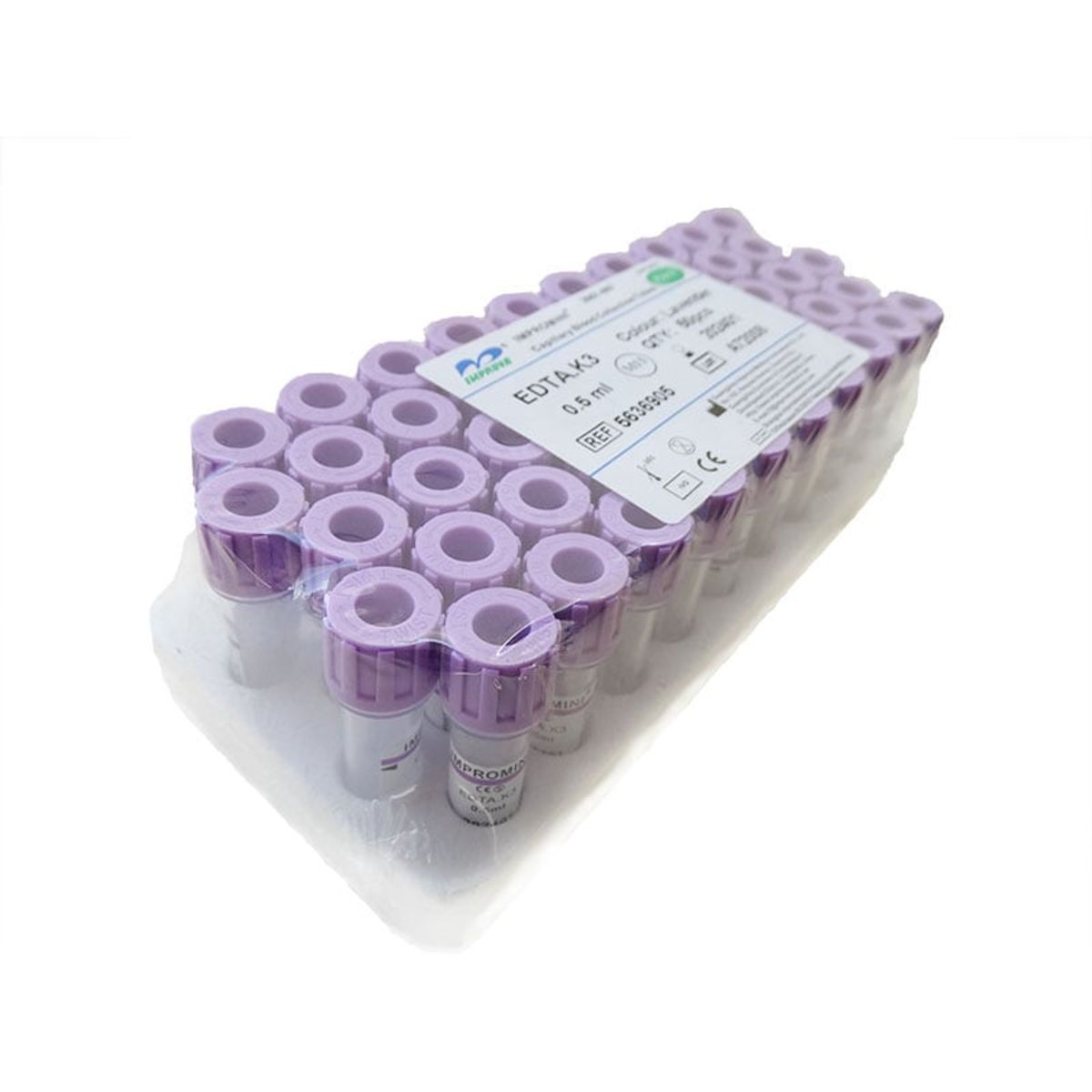 GENERICO - Tubo tapa lila 0,5 ml Improvemini 8x45mm 100 unidades