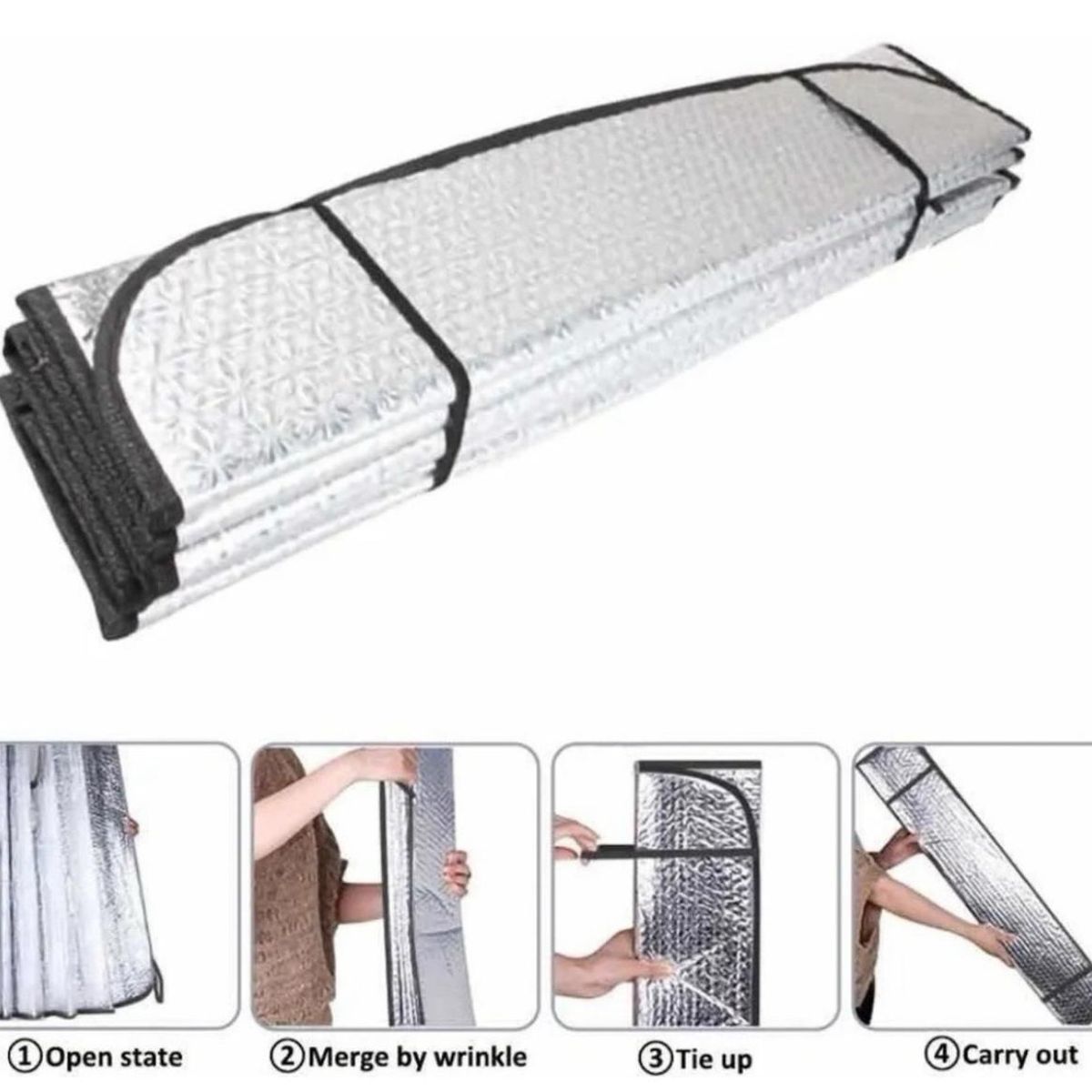 GENERICO - Protector Solar Parabrisa Auto 130x60cm Tapa Sol Sombrilla