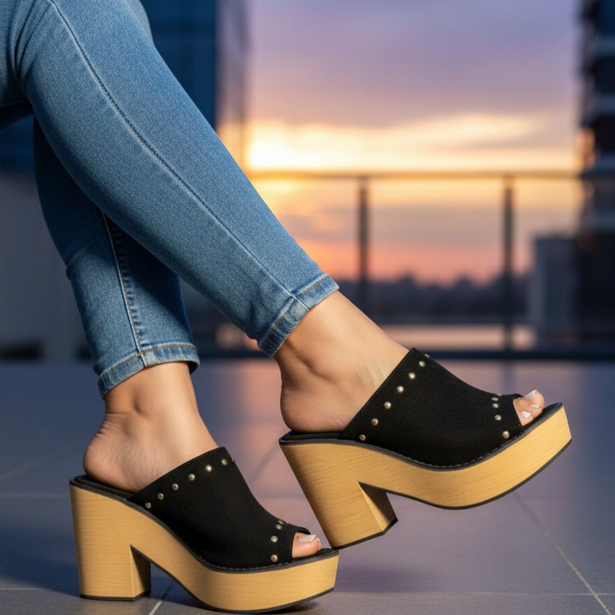 SNOOPY - Sandalias Mujer con Plataforma M396 Horma Pequeña