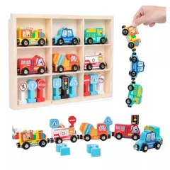 GENERICO - JUEGO TREN MAGNETICO Y SEÑALES DE TRANSITO MONTESSORI