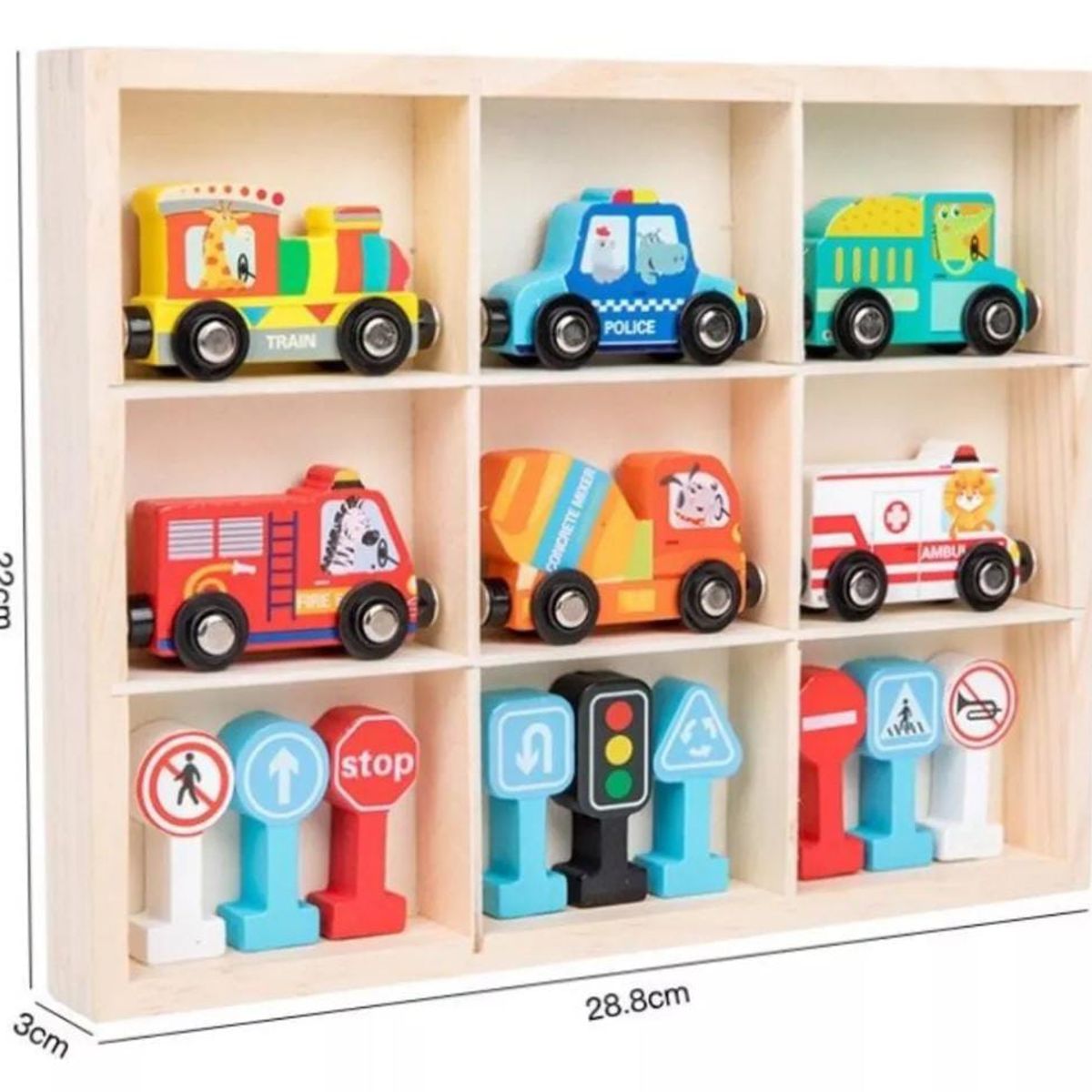 GENERICO - JUEGO TREN MAGNETICO Y SEÑALES DE TRANSITO MONTESSORI