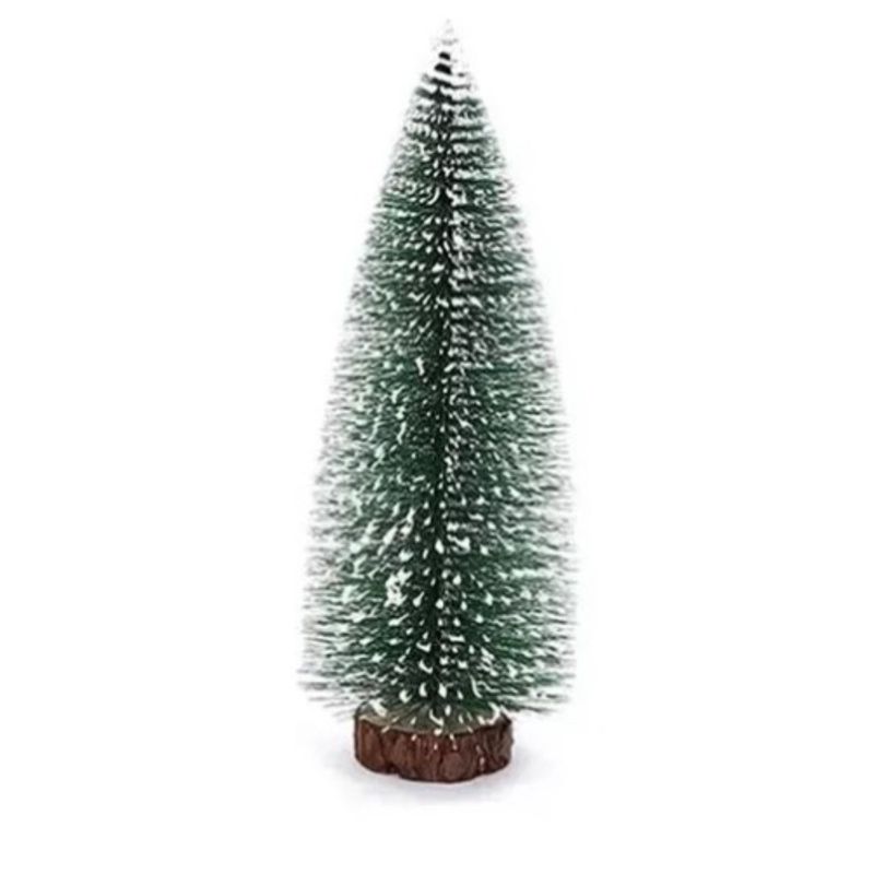 UNIVERSAL - Mini Árbol De Navidad Pino Nevado Con Base De Madera 32 CMS